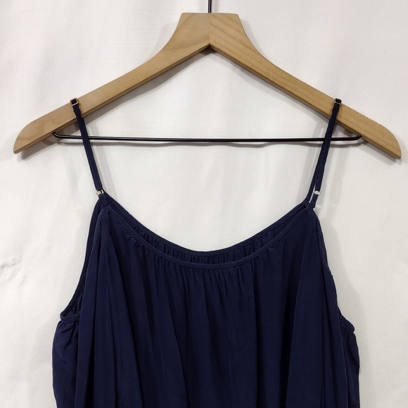 Lilly Pulitzer 100% Silk Candice Top Women's XS True Navy Retro Y2K Minimalist - Picture 8 of 11